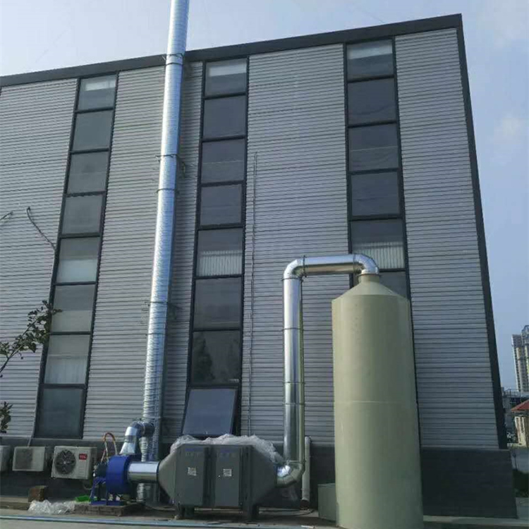    酸氣廢氣處理采用水噴淋塔+UV光解廢氣凈化組合來(lái)對(duì)廢氣進(jìn)行凈化，適合于連續(xù)和間歇排放廢氣的治理；