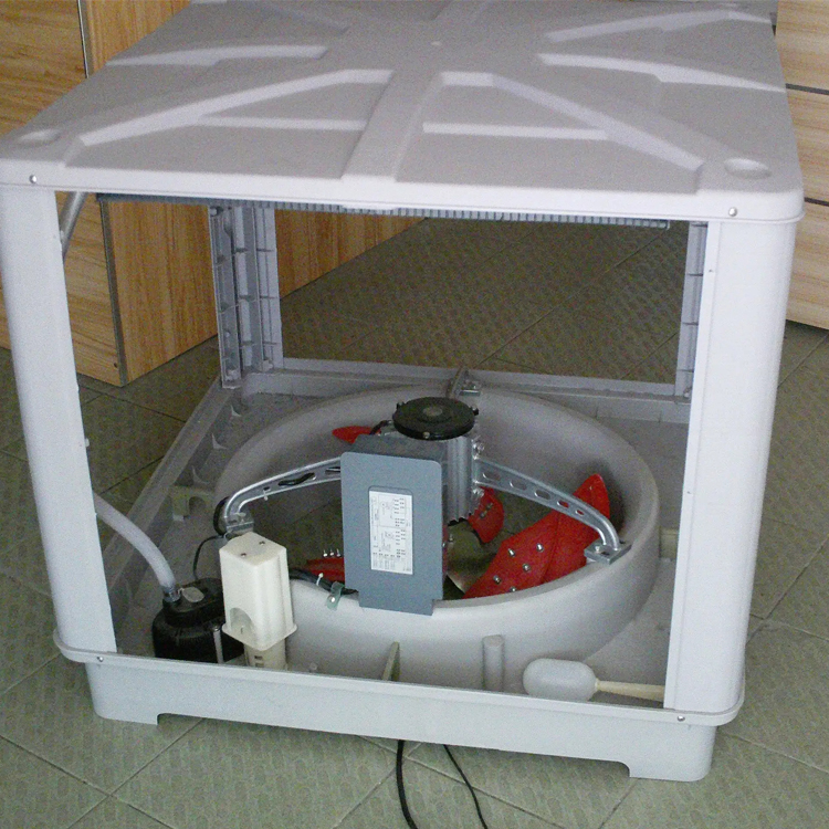 　冷風(fēng)機(jī)采用優(yōu)質(zhì)的降溫核心產(chǎn)品-濕簾/水簾波紋纖維紙，濕簾/水簾波紋纖維紙由原紙加工生產(chǎn)出來(lái)，采用優(yōu)質(zhì)的牛皮紙，耐用壽命可達(dá)10年以上，有高吸水性、耐水性、抗霉變等特性。濕簾/水簾的蒸發(fā)表面積非常大，降溫效果可達(dá)到80%。無(wú)毒，無(wú)害，安全，綠色，節(jié)能，環(huán)保。